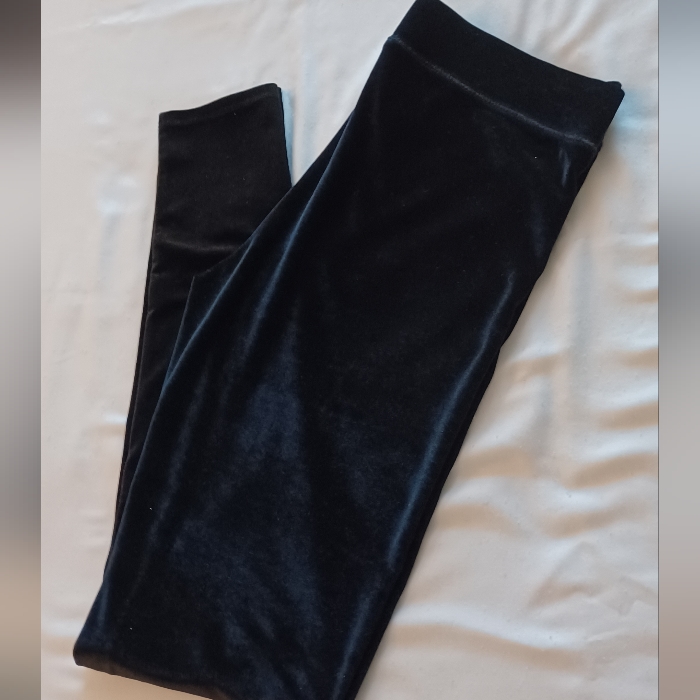 Pink (Vs) Black Velour Leggings Size Medium Nwt